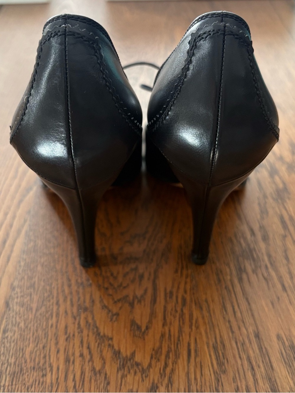 Archival Vintage YSL Rive Gauche Decollete Norton Black Lace Up Pumps, IT 38 - Picture 10 of 16